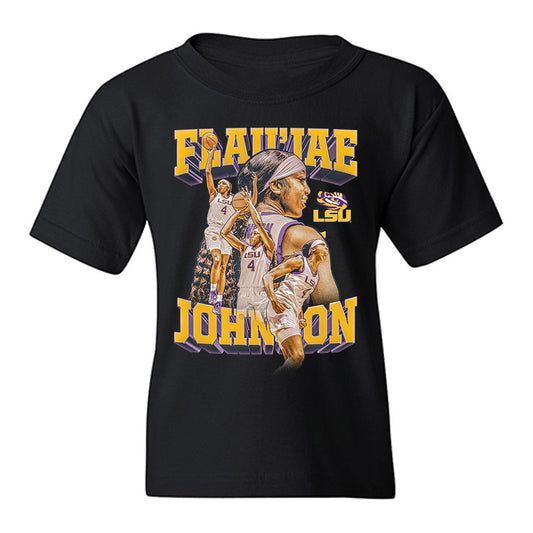 LSU - NCAA Women's Basketball : Flaujae Johnson - Collage Youth T-Shirt-0