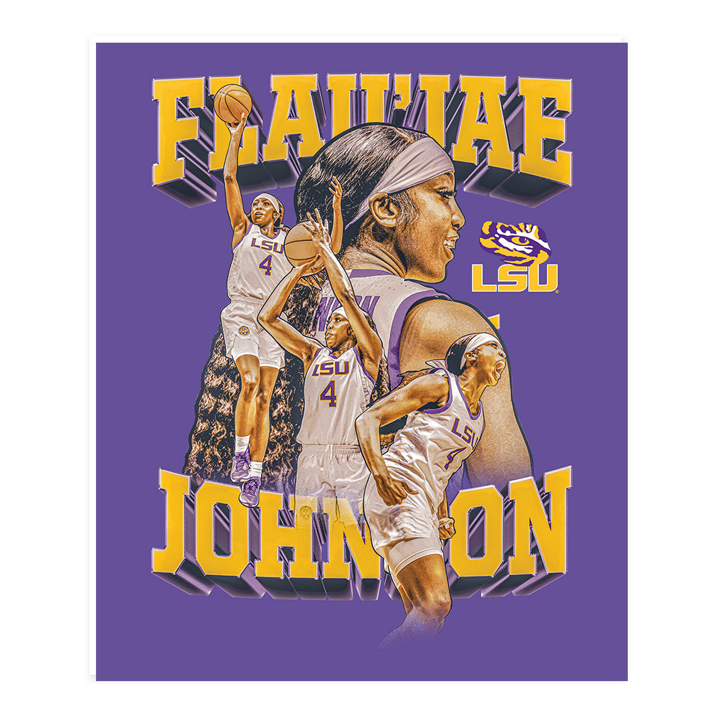 LSU - NCAA Women's Basketball : Flaujae Johnson - Collage Poster 20x24-0
