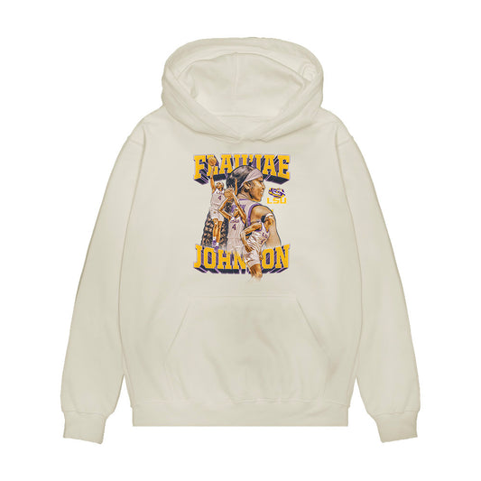 LSU - NCAA Women's Basketball : Flaujae Johnson - Collage Premium Hooded Sweatshirt-0