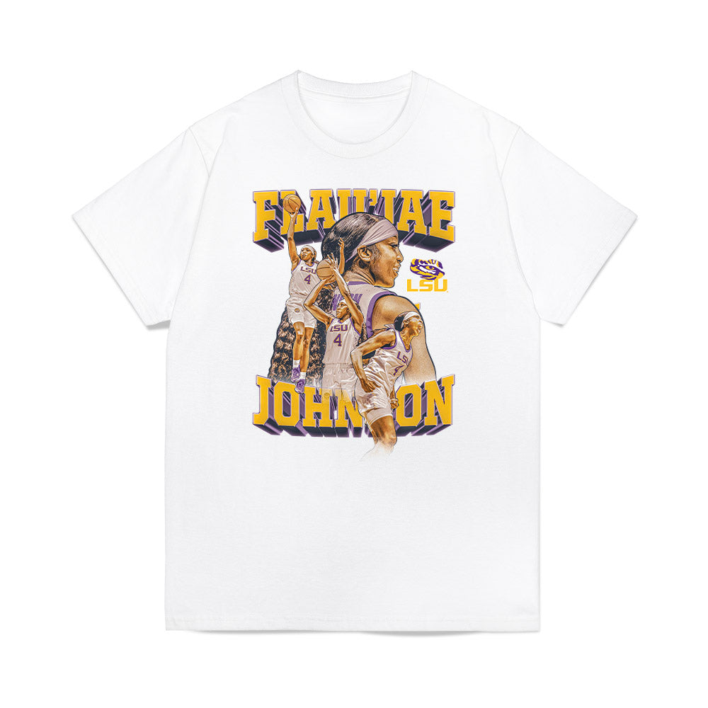 LSU - NCAA Women's Basketball : Flaujae Johnson - Collage Premium T-Shirt-0