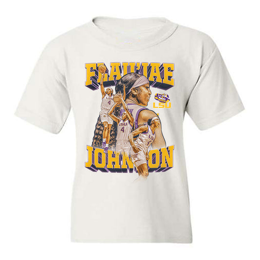 LSU - NCAA Women's Basketball : Flaujae Johnson - Collage Youth T-Shirt-0