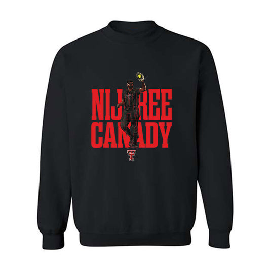 Texas Tech - NCAA Softball : NiJaree Canady - Player Caricature Crewneck Sweatshirt-0
