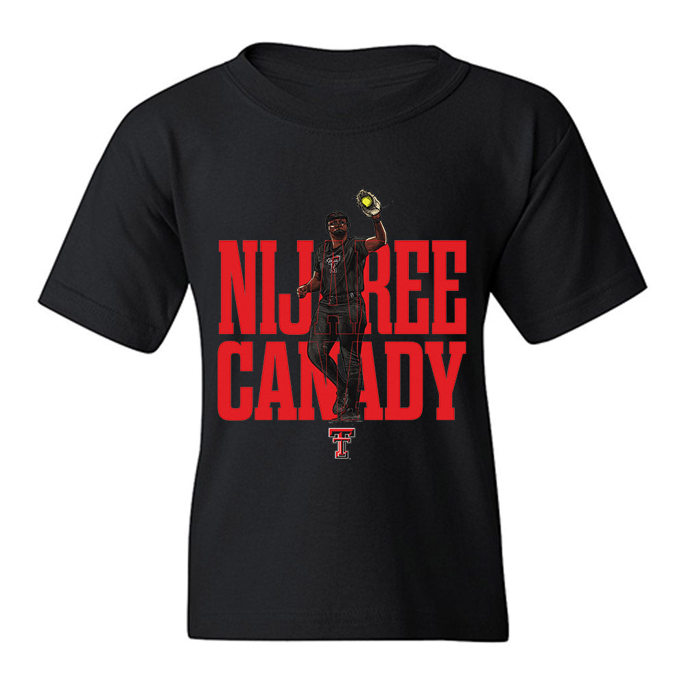 Texas Tech - NCAA Softball : NiJaree Canady - Player Caricature Youth T-Shirt-0