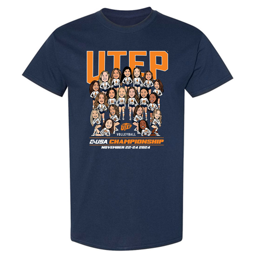 UTEP - NCAA Women's Volleyball : - Team Caricature T-Shirt-0