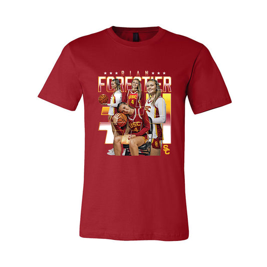 USC - NCAA Women's Basketball : Rian Forestier - Player Collage Jersey Tee-0