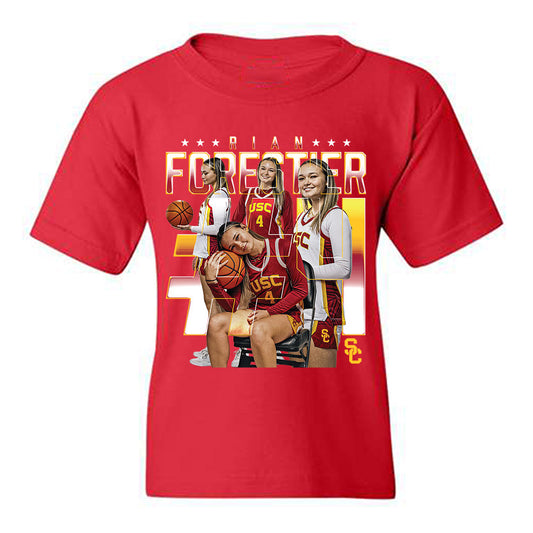 USC - NCAA Women's Basketball : Rian Forestier - Player Collage Youth T-Shirt-0