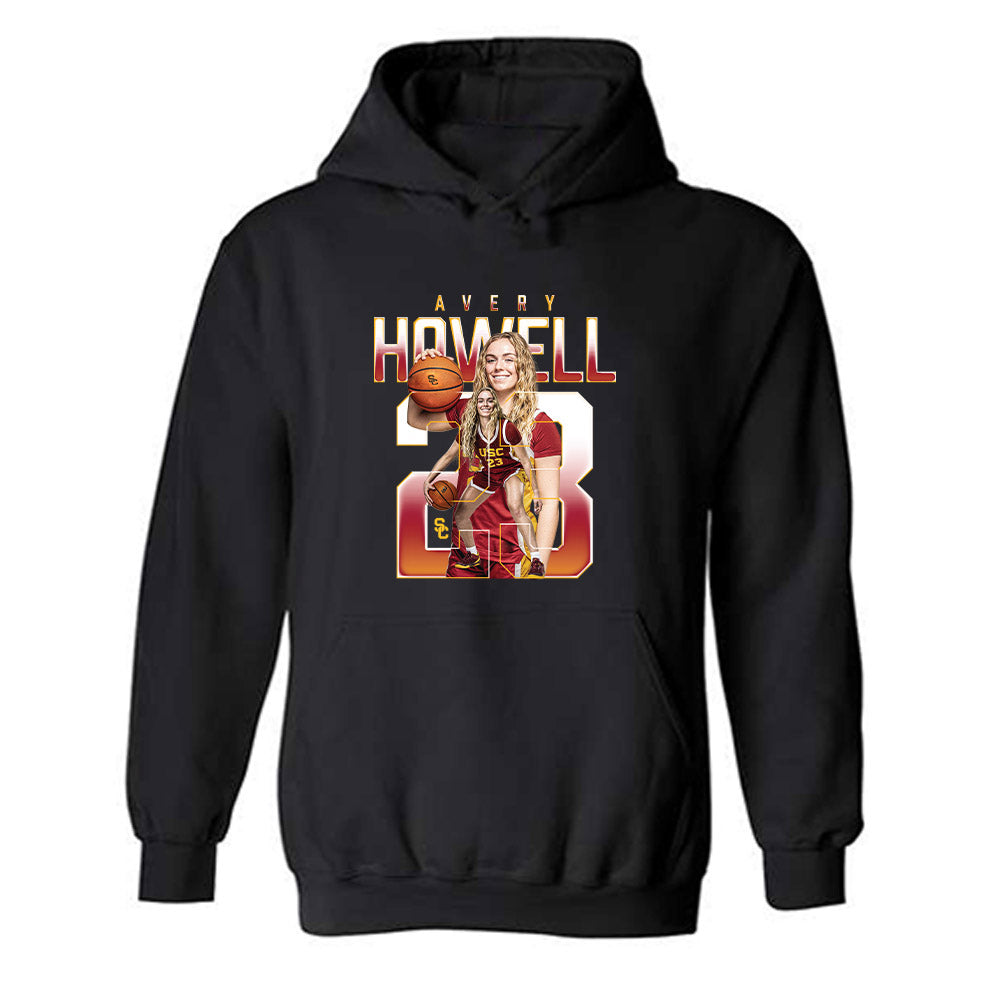 USC - NCAA Women's Basketball : Avery Howell - Player Collage Hooded Sweatshirt-0