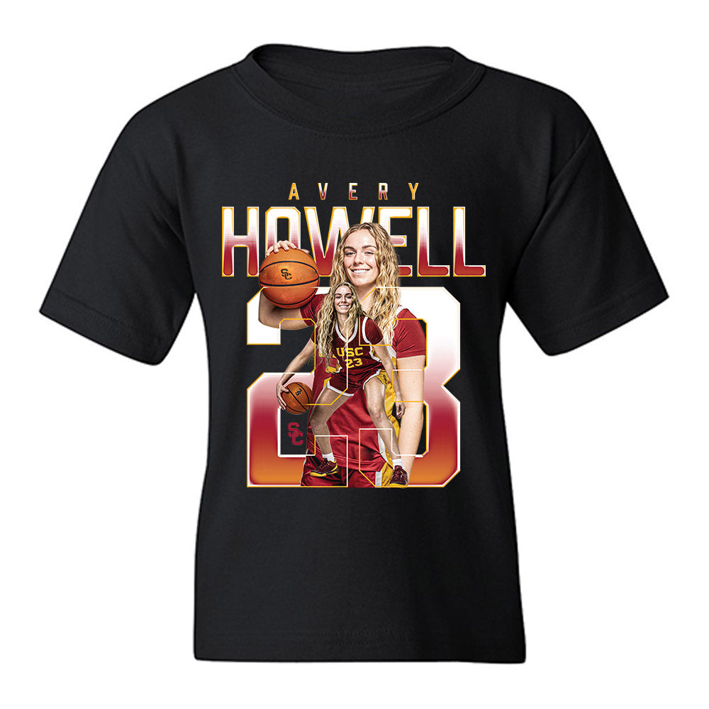 USC - NCAA Women's Basketball : Avery Howell - Player Collage Youth T-Shirt-0