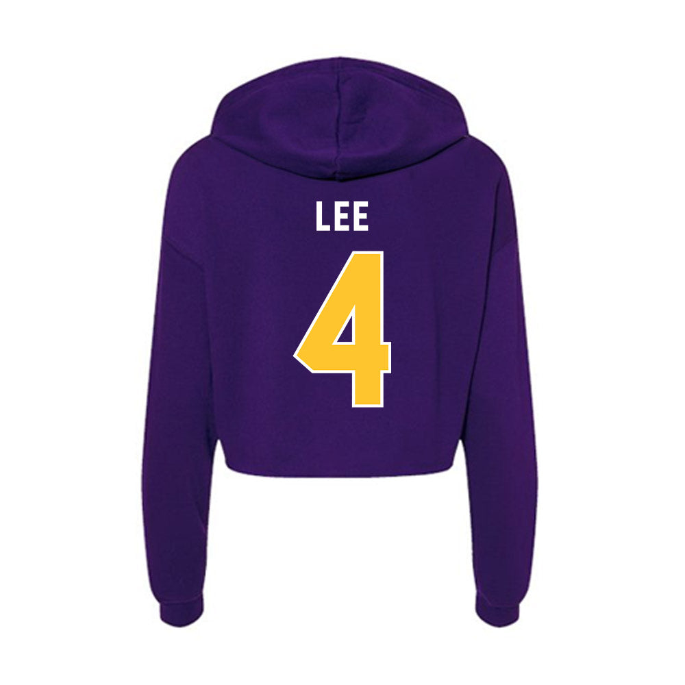 LSU - NCAA Women's Volleyball : Angie Lee - Women's Crop Fleece Hoodie-1