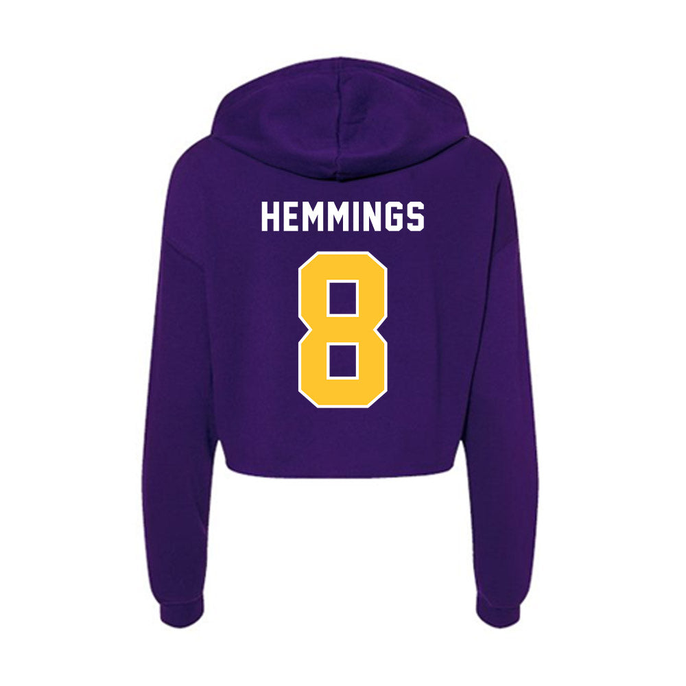 LSU - NCAA Women's Volleyball : Ella Hemmings - Women's Crop Fleece Hoodie-1