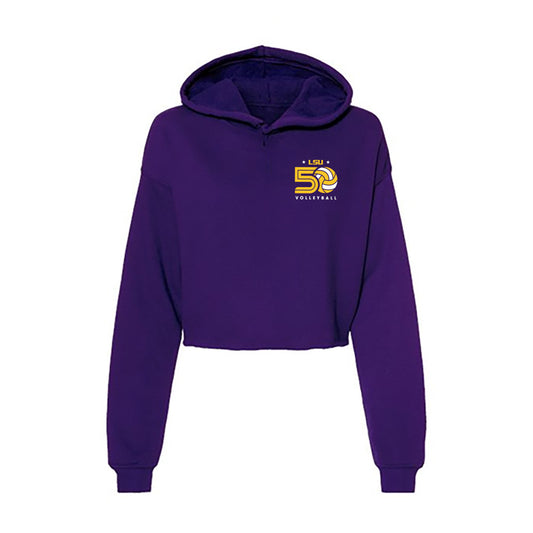 LSU - NCAA Women's Volleyball : Angie Lee - Women's Crop Fleece Hoodie-0