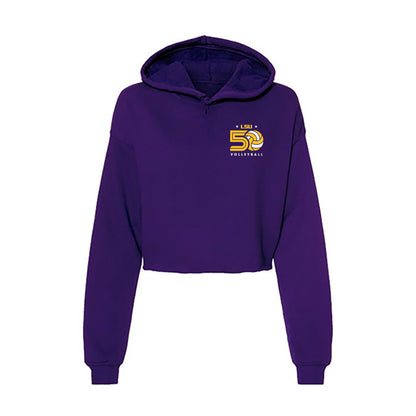 LSU - NCAA Women's Volleyball : Ella Hemmings - Women's Crop Fleece Hoodie-0