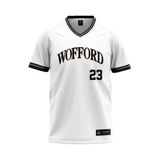 Wofford - NCAA Baseball : Sheldon Egger - White Baseball Jersey-0