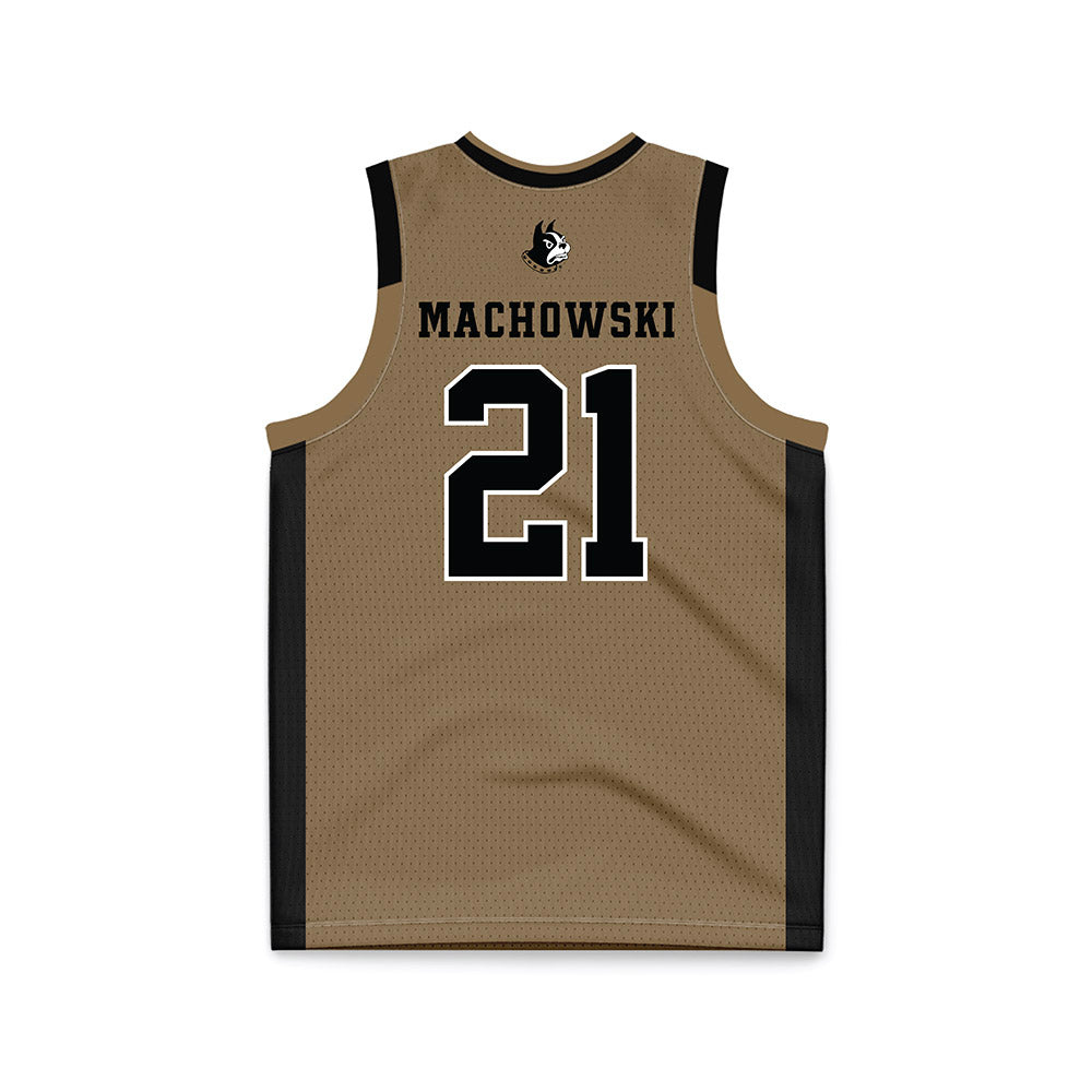 Wofford - NCAA Men's Basketball : Nils Machowski - Old Gold Basketball Jersey-1
