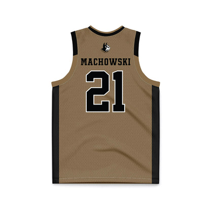 Wofford - NCAA Men's Basketball : Nils Machowski - Old Gold Basketball Jersey-1