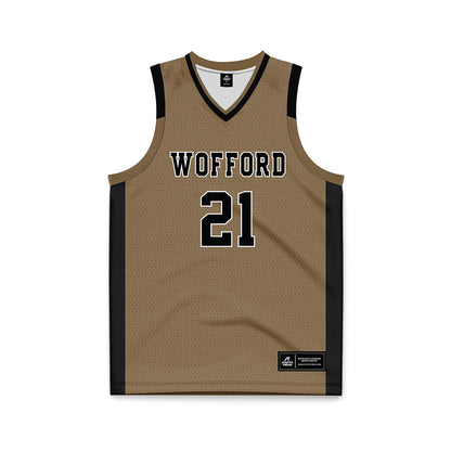 Wofford - NCAA Men's Basketball : Nils Machowski - Old Gold Basketball Jersey-0