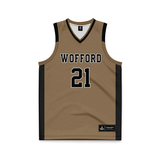 Wofford - NCAA Men's Basketball : Nils Machowski - Old Gold Basketball Jersey-0