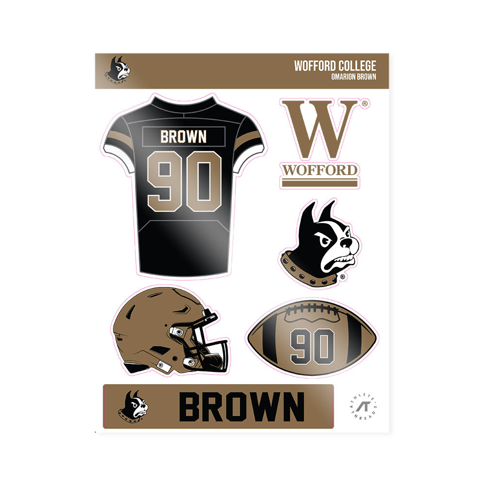 Wofford - NCAA Football : Omarion Brown - Sticker Sheet-0