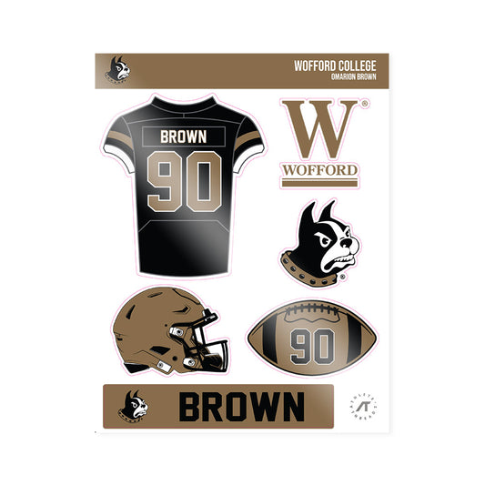 Wofford - NCAA Football : Omarion Brown - Sticker Sheet-0