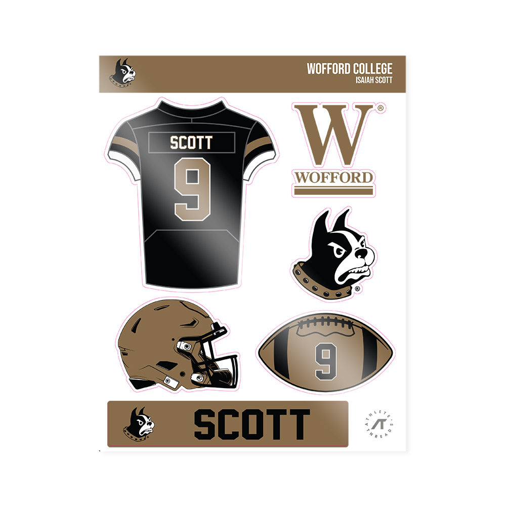 Wofford - NCAA Football : Isaiah Scott - Sticker Sheet-0