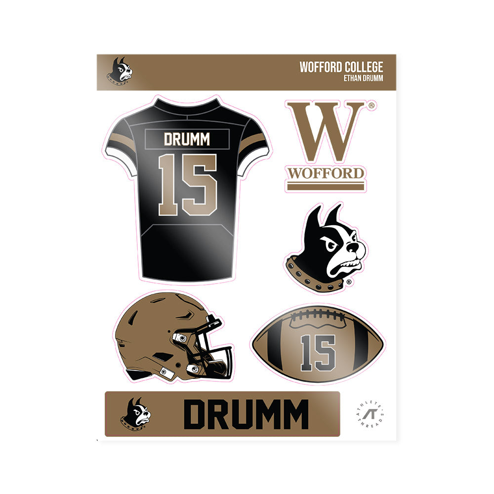 Wofford - NCAA Football : Ethan Drumm - Sticker Sheet-0