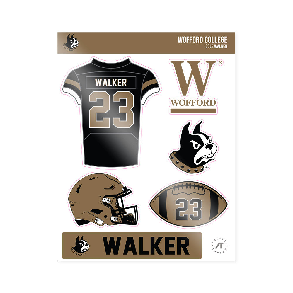 Wofford - NCAA Football : Cole Walker - Sticker Sheet-0