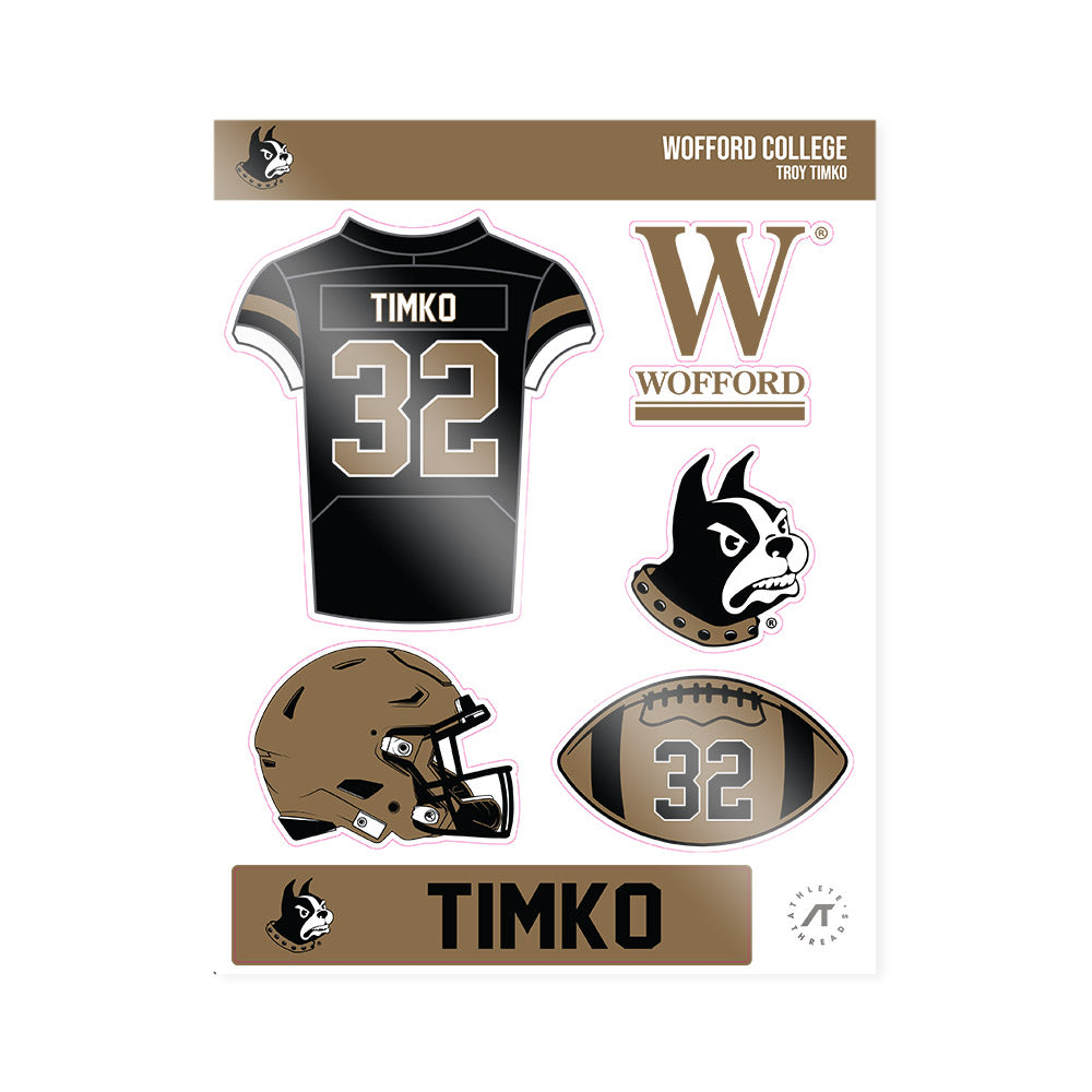 Wofford - NCAA Football : Troy Timko - Sticker Sheet-0