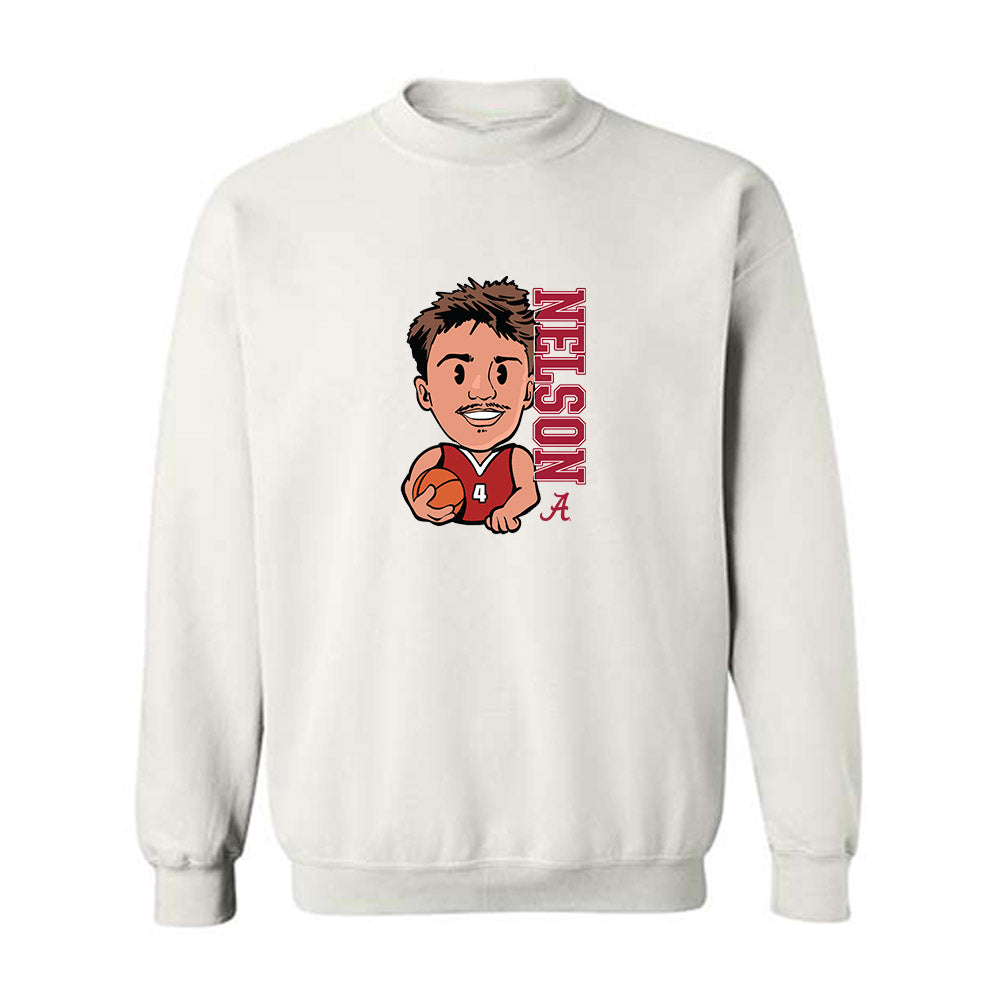 Alabama - NCAA Men's Basketball : Grant Nelson - Individual Caricature Crewneck Sweatshirt-0