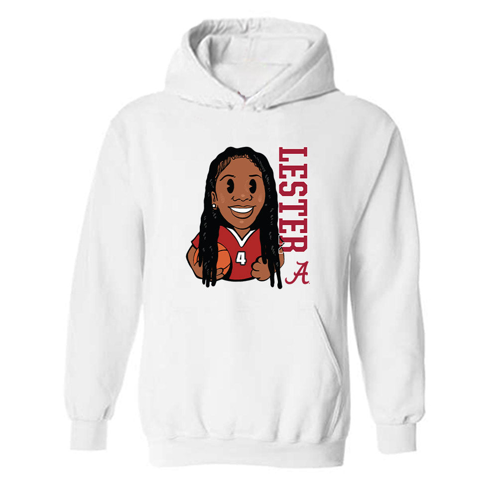 Alabama - NCAA Women's Basketball : Eris Lester - Individual Caricature Hooded Sweatshirt-0