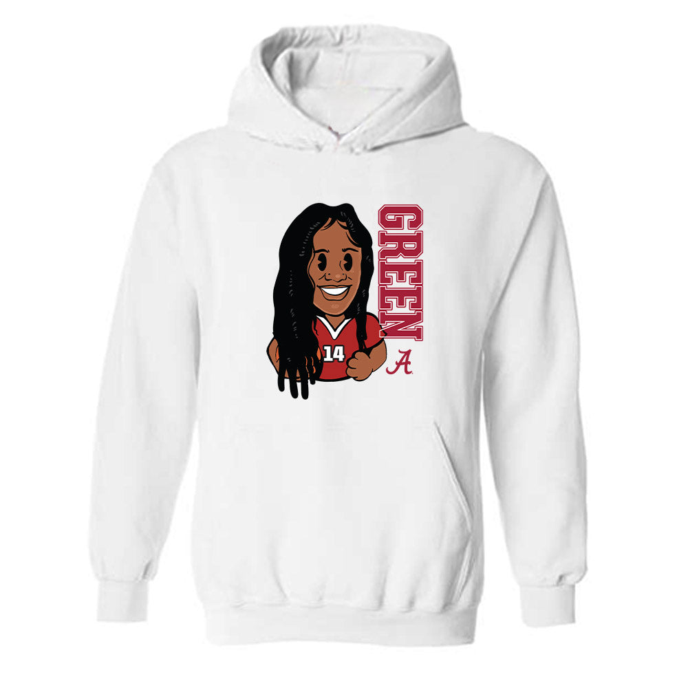 Alabama - NCAA Women's Basketball : Zaay Green - Individual Caricature Hooded Sweatshirt-0