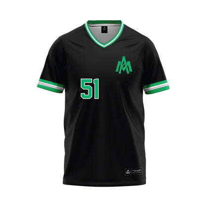UAM - NCAA Baseball : Drew Burton - Black Baseball Jersey-0