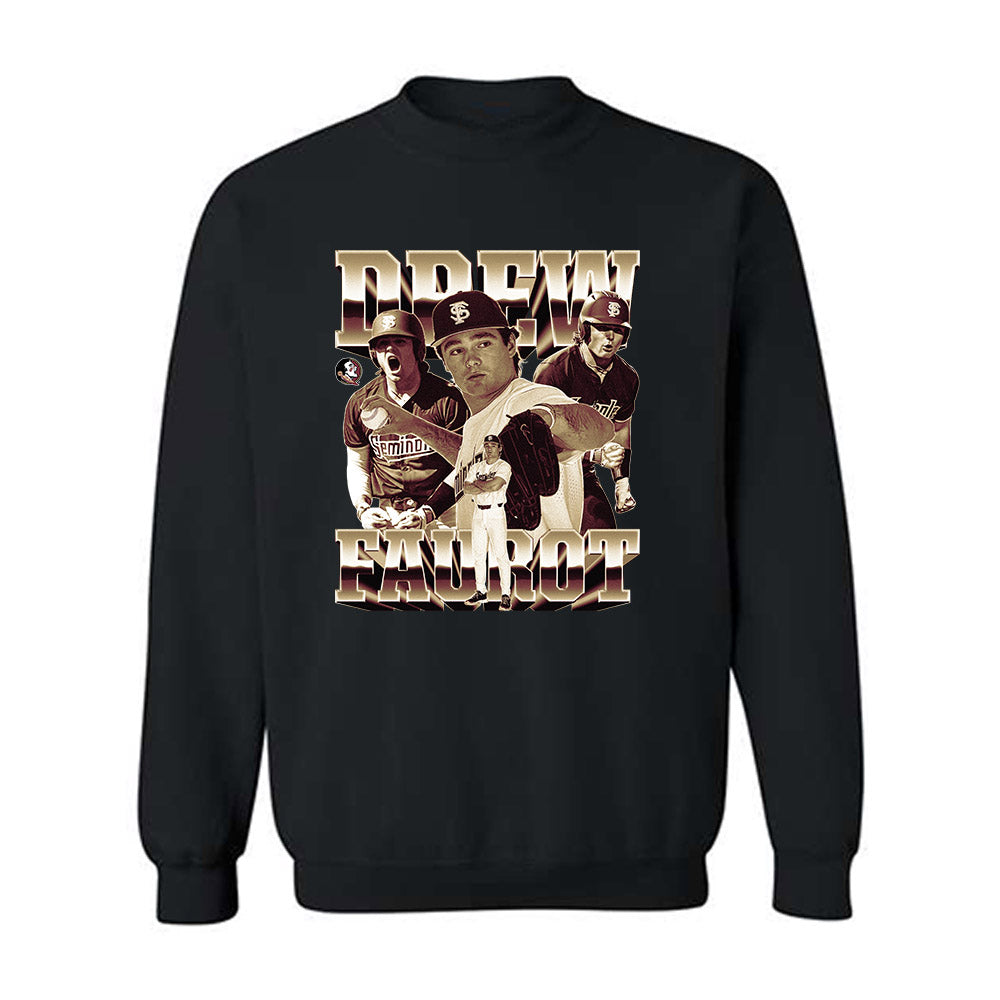 FSU - NCAA Baseball : Drew Faurot - Rising Spear Player Collage Crewneck Sweatshirt-0