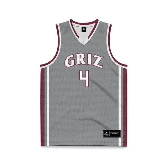 Montana - NCAA Men's Basketball : Tyler Thompson - Grey Basketball Jersey-0