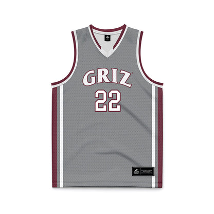 Montana - NCAA Men's Basketball : Luke Moxon - Grey Basketball Jersey-0