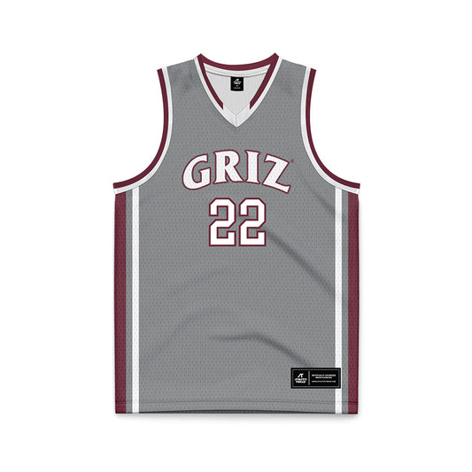 Montana - NCAA Men's Basketball : Luke Moxon - Grey Basketball Jersey-0
