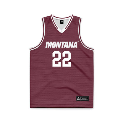 Montana - NCAA Men's Basketball : Luke Moxon - Maroon Basketball Jersey-0