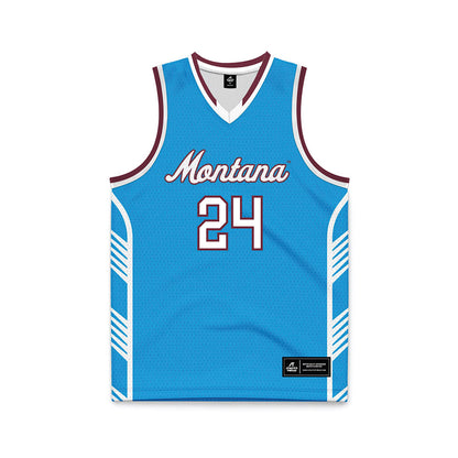 Montana - NCAA Men's Basketball : Kenyon Aguino - Blue Basketball Jersey-0