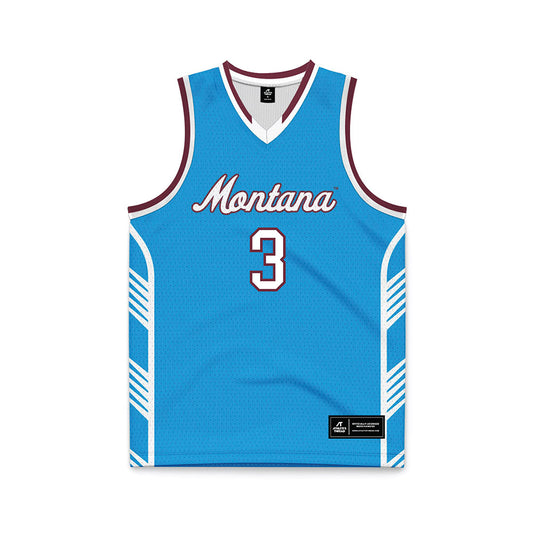Montana - NCAA Men's Basketball : Brooklyn Hicks - Blue Basketball Jersey-0