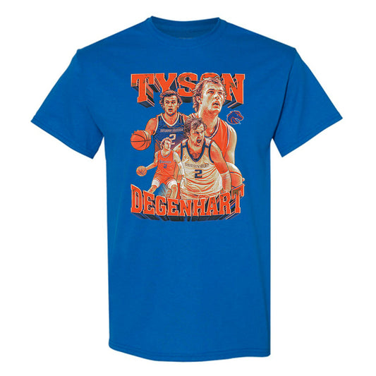 Boise State - NCAA Men's Basketball : Tyson Degenhart - Player Collage T-Shirt-0