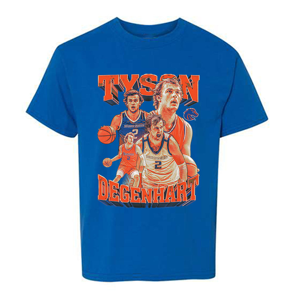 Boise State - NCAA Men's Basketball : Tyson Degenhart - Player Collage Youth T-Shirt-0