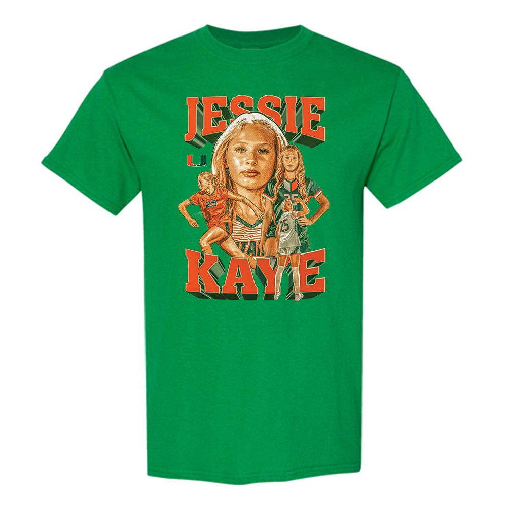 Miami - NCAA Women's Soccer : Jessica Kaye - Player Collage T-Shirt-0
