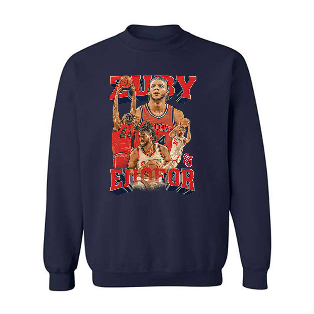 St. Johns - NCAA Men's Basketball : Zuby Ejiofor - Player Collage Crewneck Sweatshirt-0