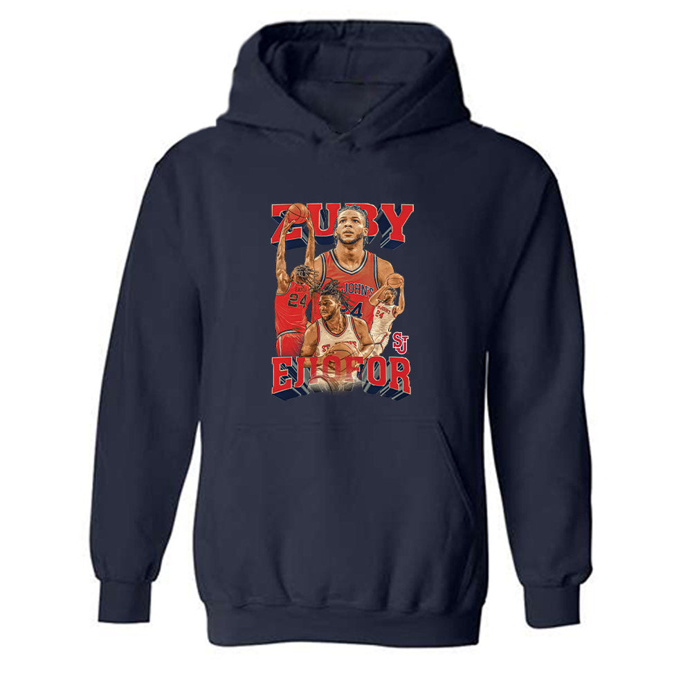 St. Johns - NCAA Men's Basketball : Zuby Ejiofor - Player Collage Hooded Sweatshirt-0