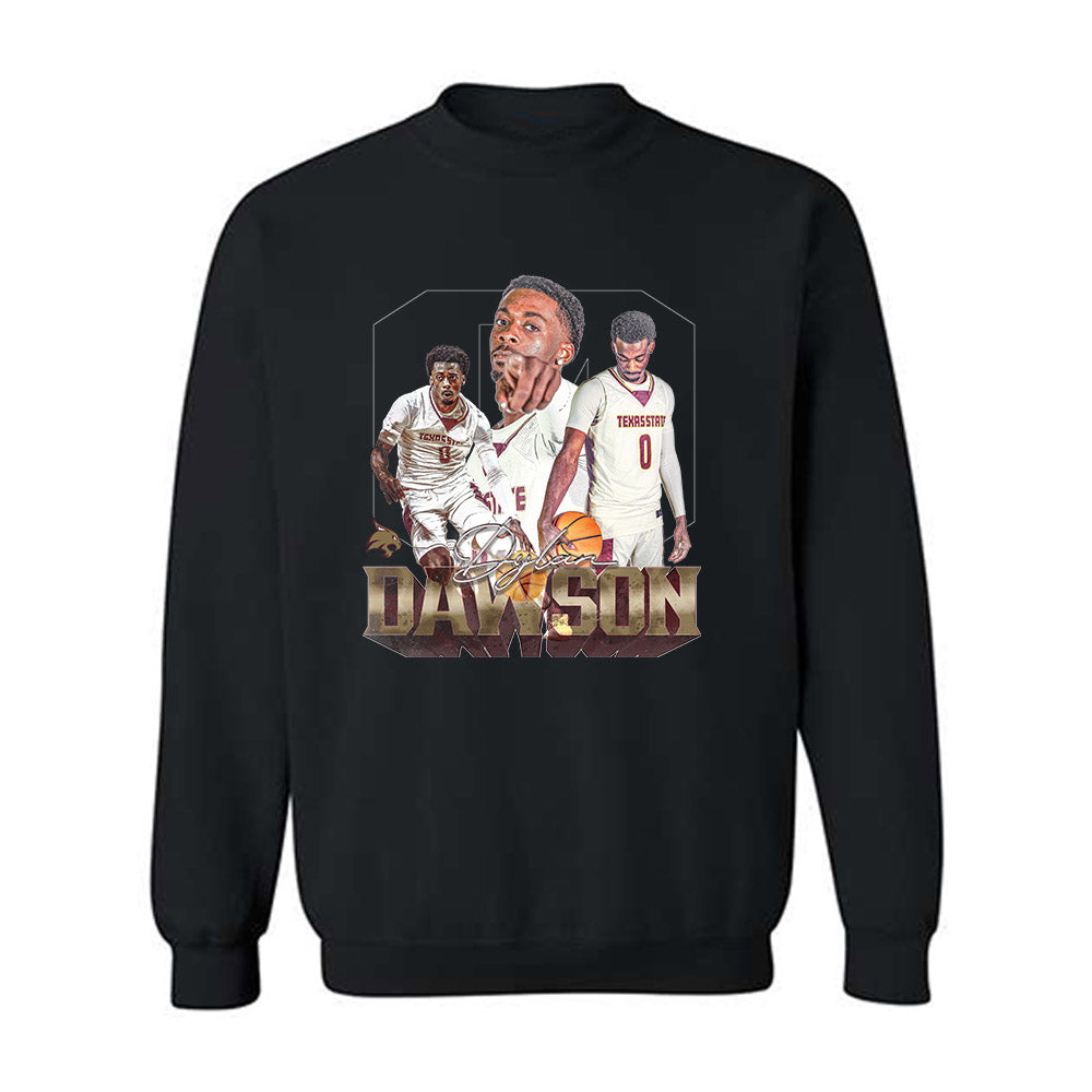 Texas State - NCAA Men's Basketball : Dylan Dawson - Player Collage Crewneck Sweatshirt-0