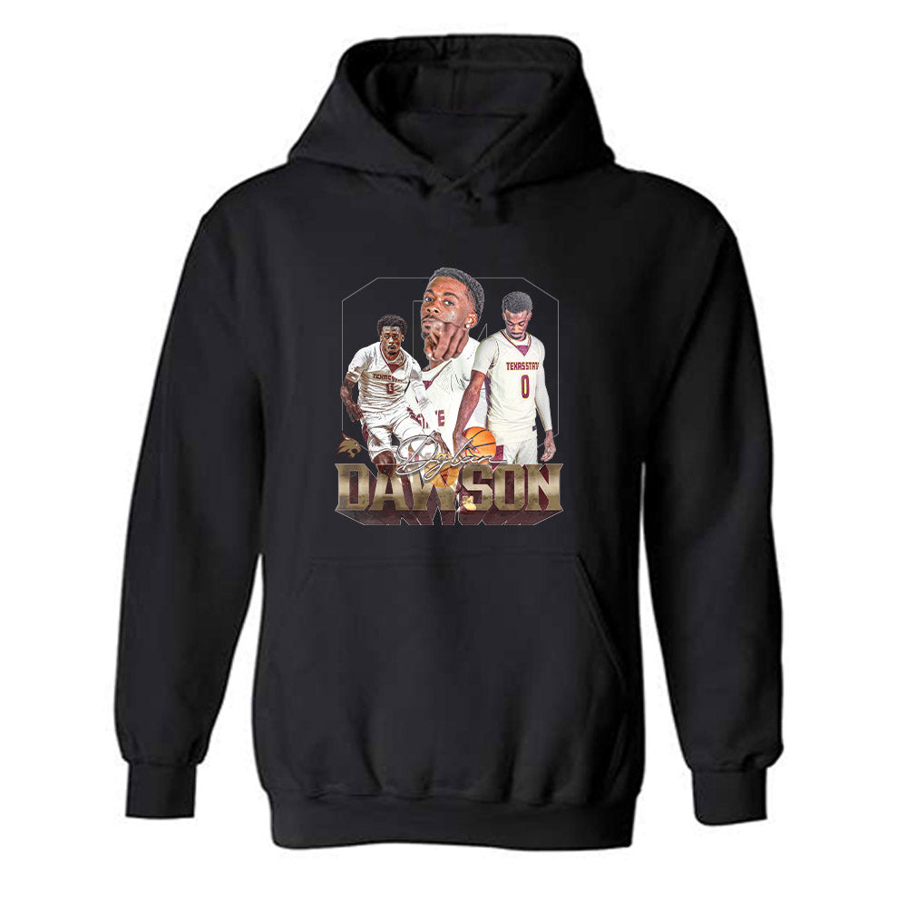 Texas State - NCAA Men's Basketball : Dylan Dawson - Player Collage Hooded Sweatshirt-0