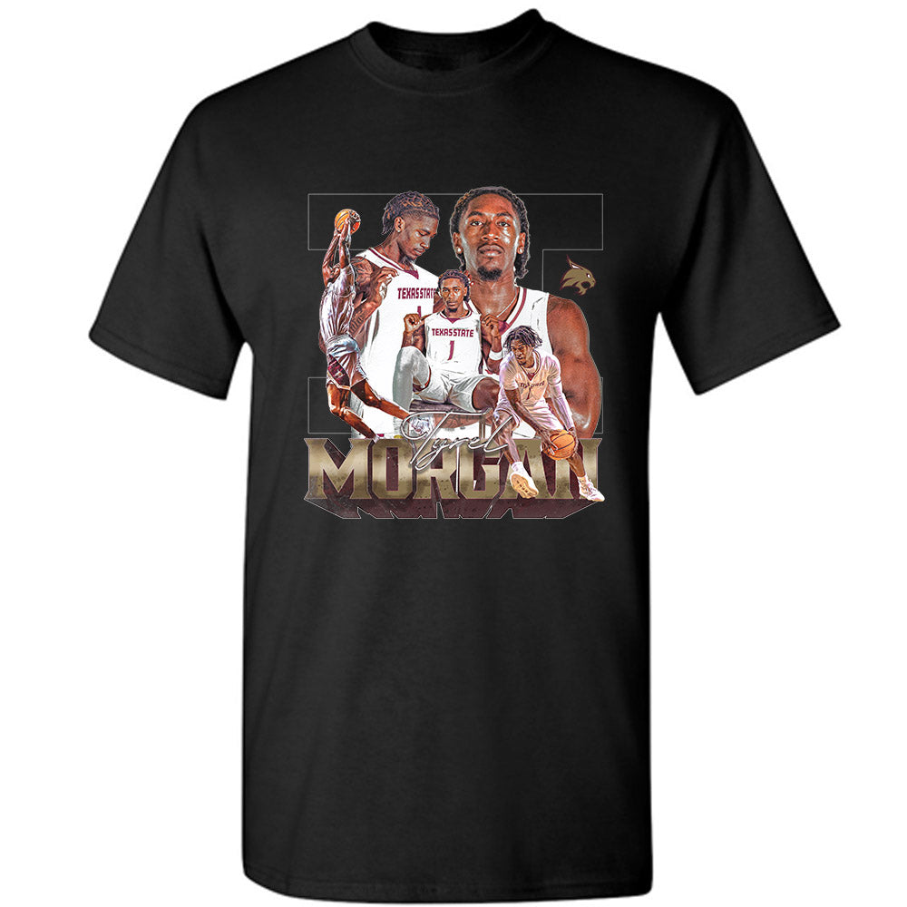 Texas State - NCAA Men's Basketball : Tyrel Morgan - Player Collage T-Shirt-0