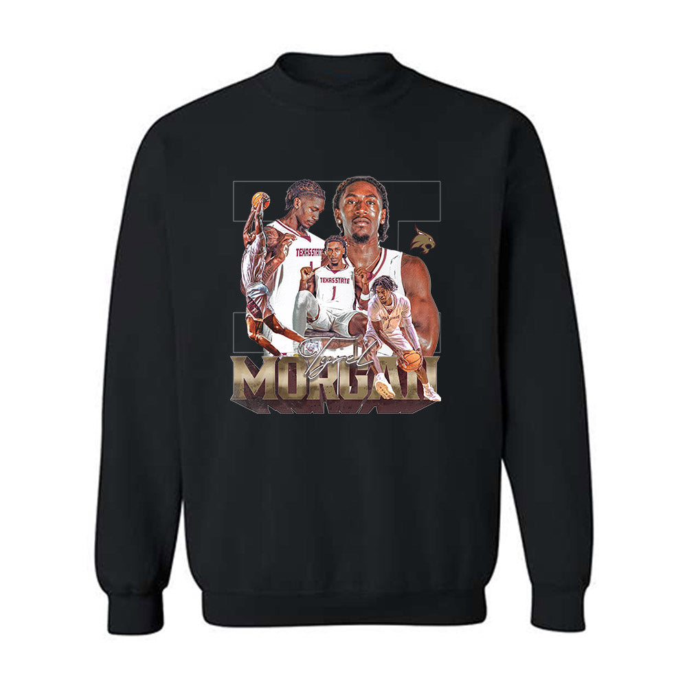 Texas State - NCAA Men's Basketball : Tyrel Morgan - Player Collage Crewneck Sweatshirt-0