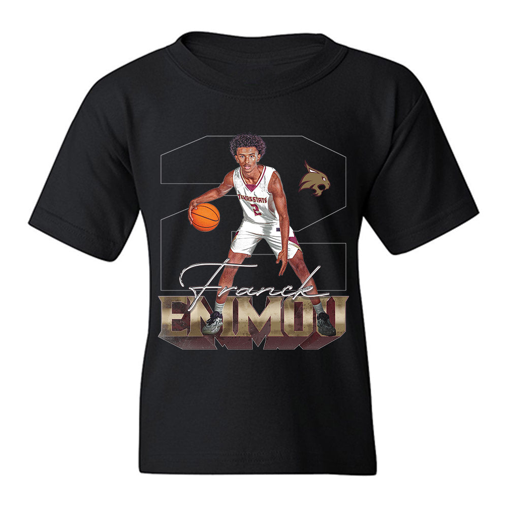 Texas State - NCAA Men's Basketball : Franck Emmou - Player Collage Youth T-Shirt-0