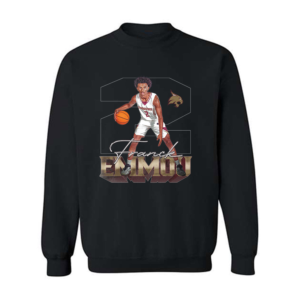 Texas State - NCAA Men's Basketball : Franck Emmou - Player Collage Crewneck Sweatshirt-0