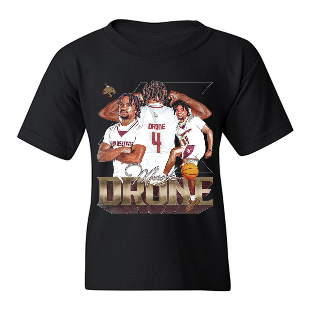 Texas State - NCAA Men's Basketball : Mark Drone - Player Collage Youth T-Shirt-0